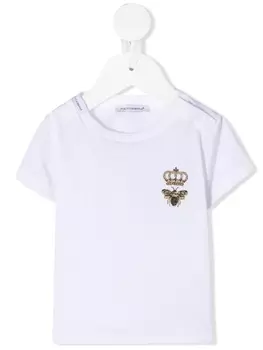Dolce & Gabbana футболка с вышивкой, белый