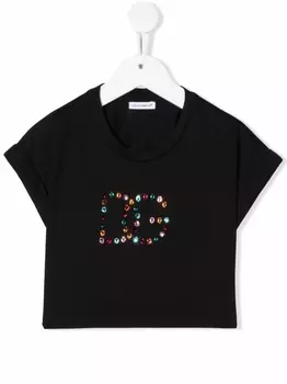 Dolce & Gabbana футболка со стразами, черный