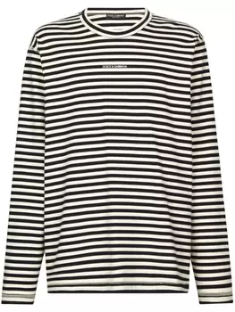 Dolce & Gabbana футболка в полоску, черный