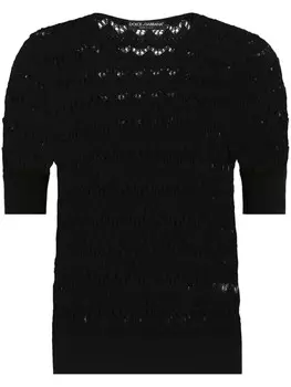 Dolce & Gabbana футболка в технике кроше, черный
