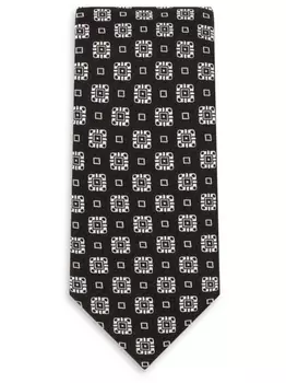 Dolce & Gabbana галстук с геометричным принтом, черный
