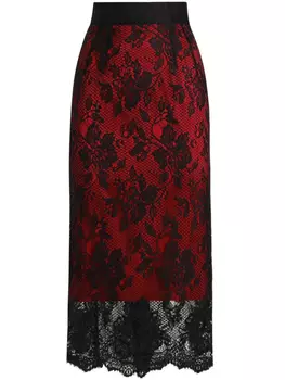 Dolce & Gabbana гипюровая юбка миди, черный