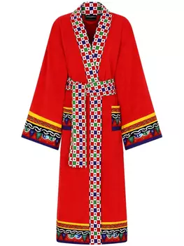Dolce & Gabbana халат Carretto Siciliano с принтом, красный