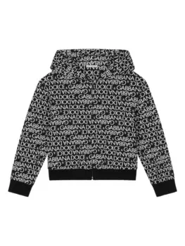 Dolce & Gabbana худи на молнии с логотипом, черный