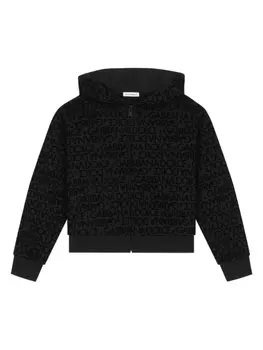 Dolce & Gabbana худи на молнии с логотипом, черный