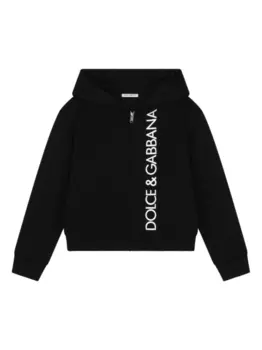 Dolce & Gabbana худи на молнии с логотипом, черный
