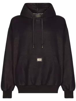 Dolce & Gabbana худи с эффектом металлик, черный