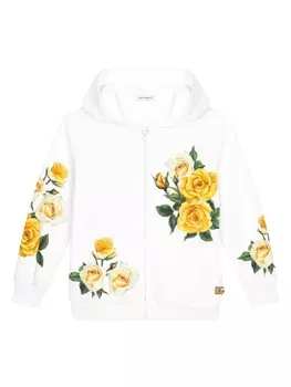 Dolce & Gabbana худи с цветочным принтом, белый