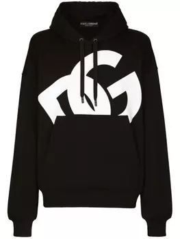 Dolce & Gabbana худи с кулиской и логотипом, черный