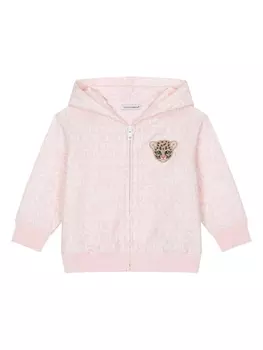 Dolce & Gabbana худи с нашивкой и логотипом, розовый