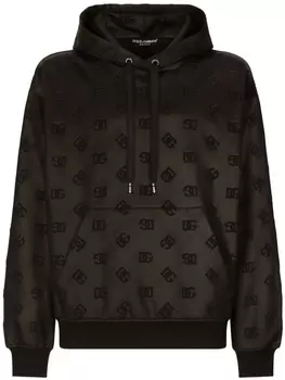 Dolce & Gabbana худи с тисненым логотипом, черный