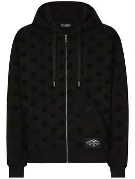 Dolce & Gabbana худи с тисненым логотипом, черный