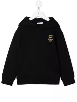 Dolce & Gabbana худи с вышитым логотипом, черный