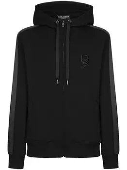 Dolce & Gabbana худи с вышитым логотипом, черный