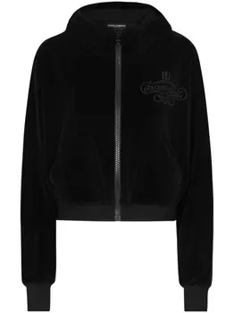Dolce & Gabbana худи с вышитым логотипом, черный