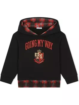 Dolce & Gabbana худи в клетку тартан, черный