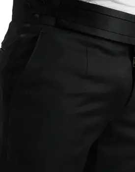 Dolce & Gabbana Элегантное приталенное шерстяное платье Мужские брюки, черный