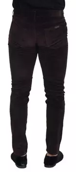 Dolce & Gabbana Элегантные мужские брюки из смесового шелка, коричневый