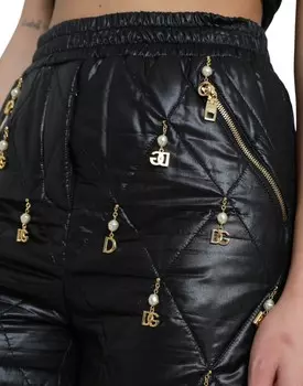 Dolce & Gabbana Элегантные женские шорты с высокой талией и украшением, черный