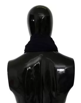 Dolce & Gabbana Элегантный мужской шарф из натуральной шерсти, синий