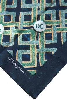 Dolce & Gabbana Элегантный шелковый квадратный мужской шарф, мультиколор