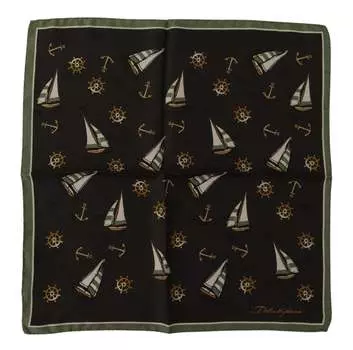 Dolce & Gabbana Элегантный шелковый мужской квадратный шарф, мультиколор