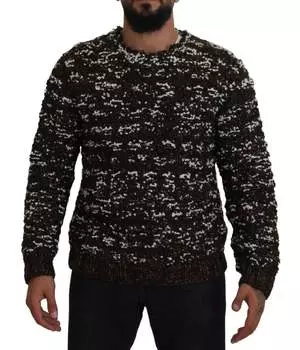 Dolce & Gabbana Элегантный золотой вязаный пуловер мужской свитер