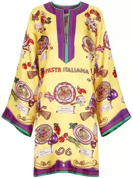 Dolce & Gabbana кафтан с графичным принтом, желтый