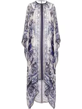 Dolce & Gabbana кафтан с принтом Majolica, синий