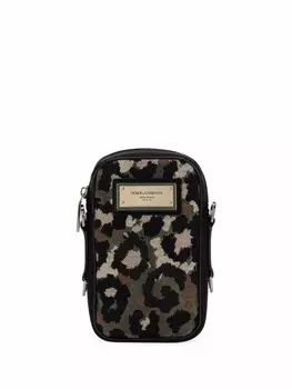 Dolce & Gabbana камуфляжная сумка-мессенджер размера мини, черный