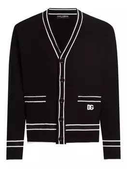 Dolce & Gabbana кардиган из ткани пике, черный