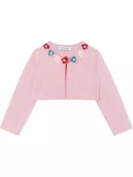 Dolce & Gabbana кардиган с цветочной аппликацией, розовый