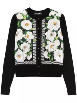 Dolce & Gabbana кардиган с цветочным принтом, черный