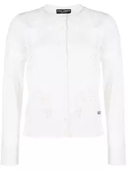 Dolce & Gabbana кардиган с кружевом, белый