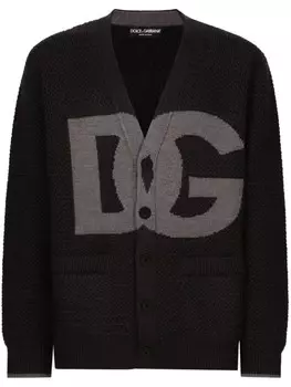 Dolce & Gabbana кардиган с логотипом, серый