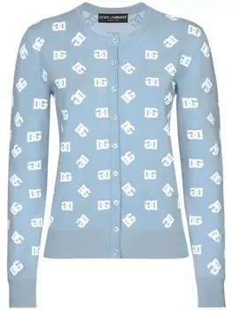 Dolce & Gabbana кардиган с логотипом, синий