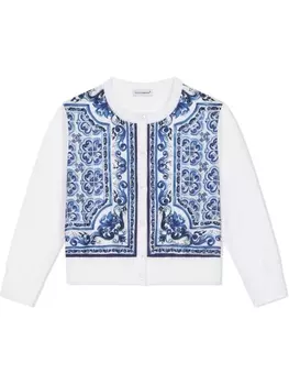 Dolce & Gabbana кардиган с принтом Majolica, белый