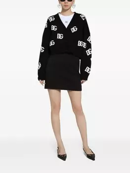 Dolce & Gabbana кардиган с вышитым логотипом, черный