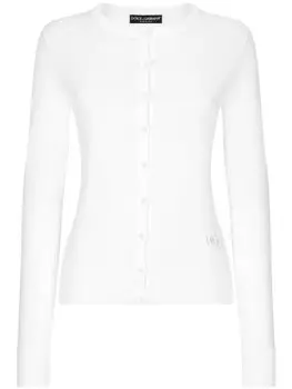Dolce & Gabbana кардиган с вышитым логотипом DG, белый