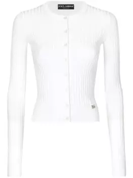 Dolce & Gabbana кардиган в рубчик, белый