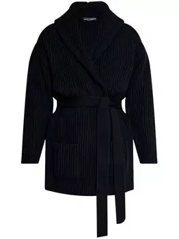 Dolce & Gabbana кардиган в рубчик, черный