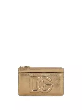 Dolce & Gabbana картхолдер с эффектом металлик, золотистый