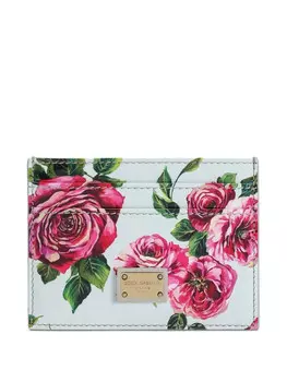 Dolce & Gabbana картхолдер с цветочным принтом, белый