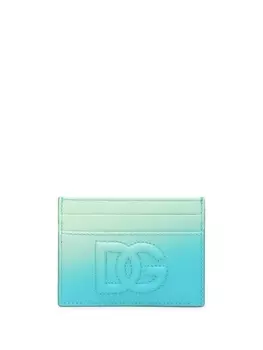 Dolce & Gabbana картхолдер с вышитым логотипом и эффектом омбре, синий