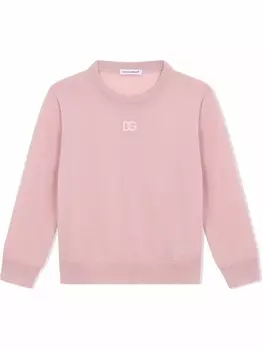 Dolce & Gabbana кашемировый джемпер с логотипом DG, фиолетовый