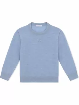 Dolce & Gabbana кашемировый джемпер с логотипом DG, синий