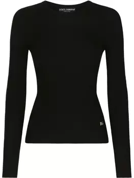 Dolce & Gabbana кашемировый джемпер с логотипом DG, черный