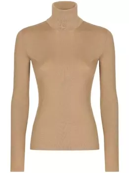 Dolce & Gabbana кашемировый джемпер с высоким воротником, нейтральный цвет