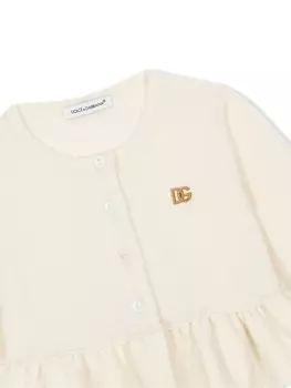 Dolce & Gabbana кашемировый кардиган с логотипом DG, нейтральный цвет