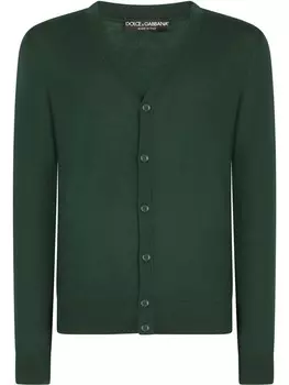 Dolce & Gabbana кашемировый кардиган с V-образным вырезом, зеленый